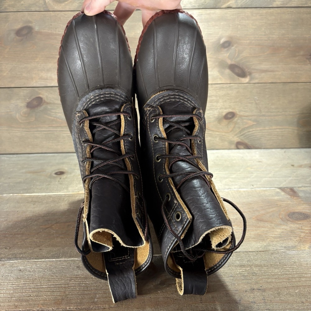 Ll bean duck boots womens size 8 shoes brown bison leather waterproof hunting - Picture 8 of 10